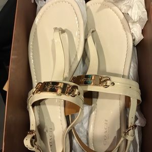 White coach sandals